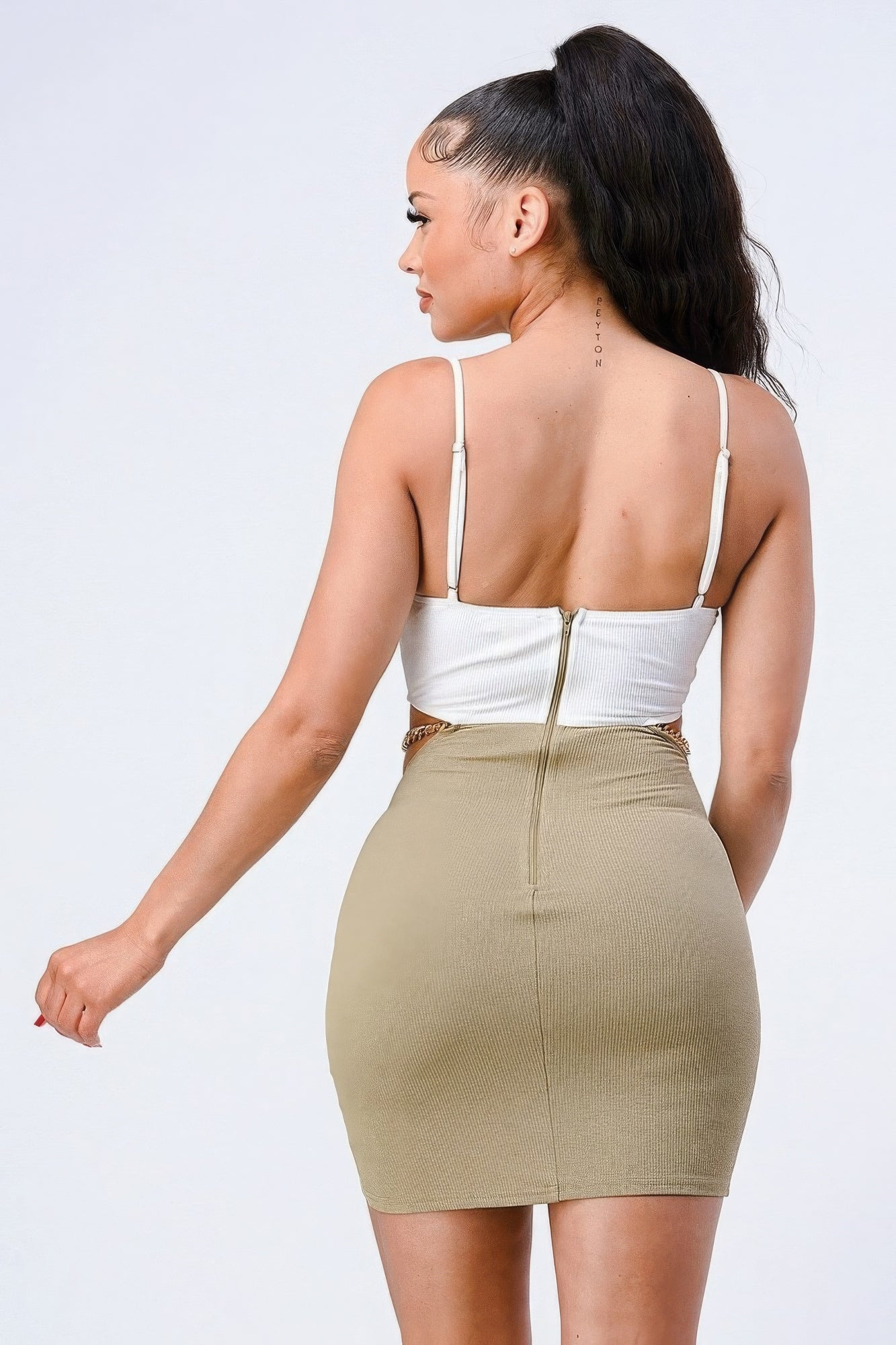 Bodycon Bralette Side Cutout Mini Dress Mara Blak Bodycon Bralette Side Cutout Mini Dress Mara Blak