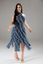 Halterneck Ruffled Dress