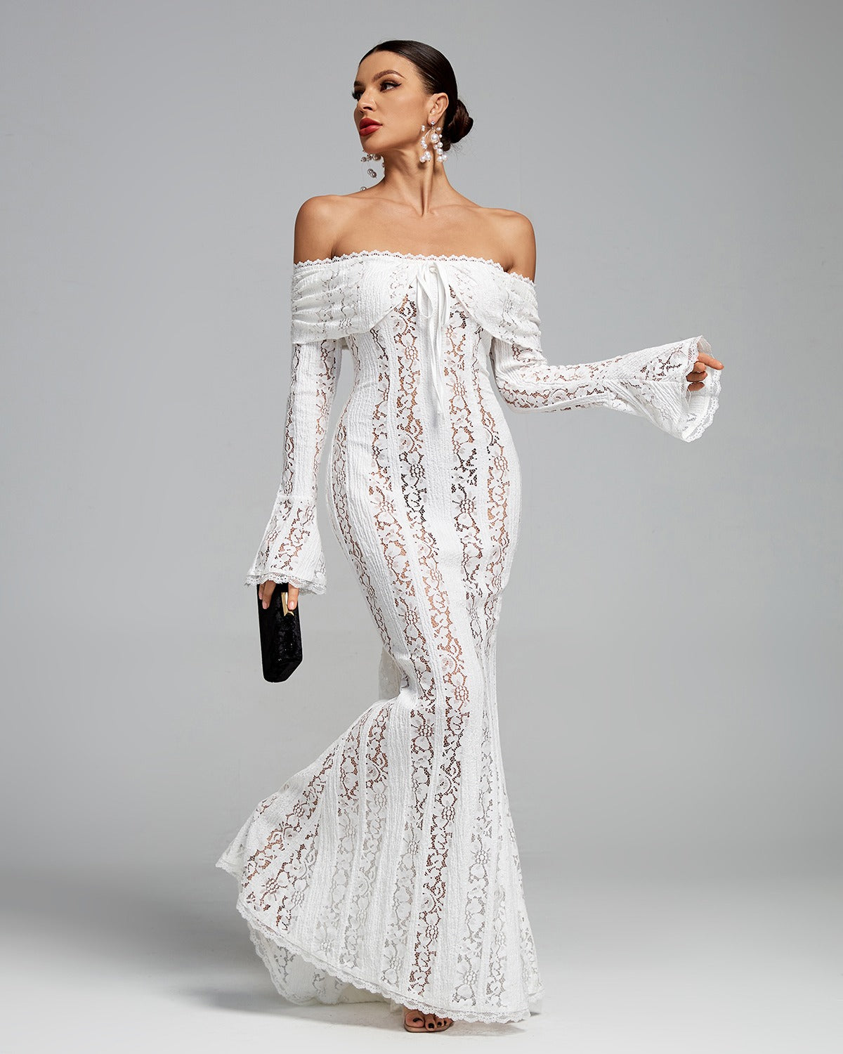 Giselle White Lace Off The Shoulder Maxi Dress Mara Blak Giselle White Lace Off The Shoulder Maxi Dress Mara Blak