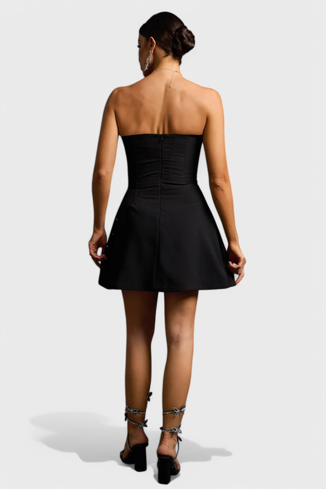 black strapless mini dress Victoria | Organic Cotton Its fabulous backless design will keep you looking breathtaking from dusk till dawn Rafi Strapless Mini Dress in