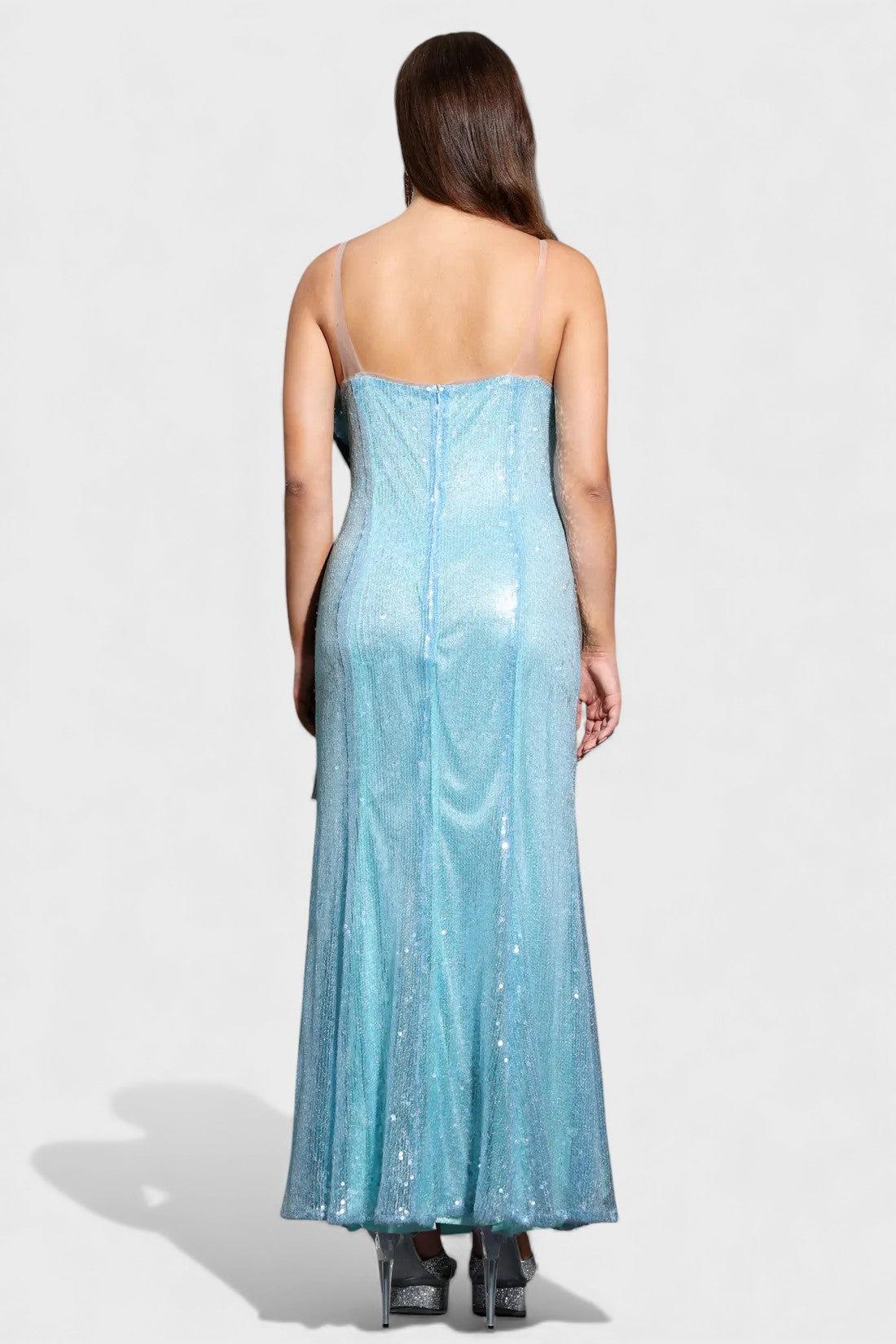 Plus Aurelia Sleeveless Sequin Mesh Maxi Mermaid Dress Mara Blak Plus Aurelia Sleeveless Sequin Mesh Maxi Mermaid Dress Mara Blak