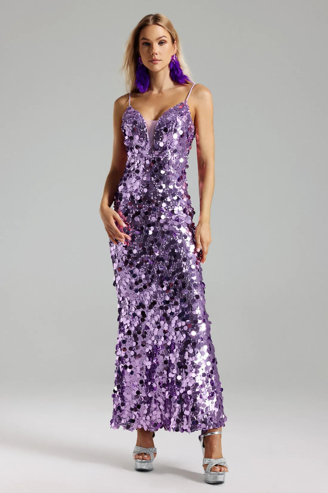 Sleeveless Purple Sequins